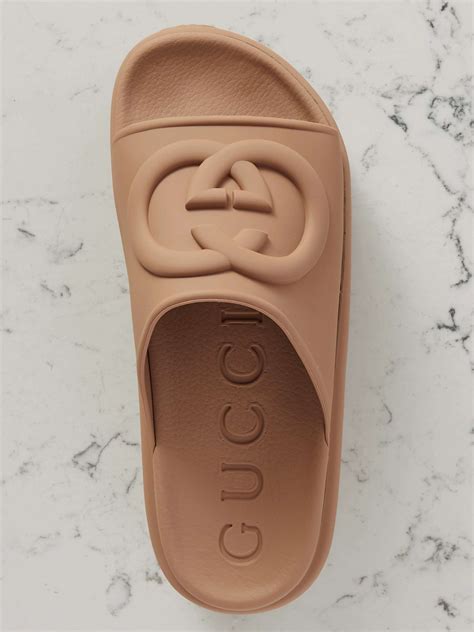 gucci women's rubber slide sandal stores|Gucci miami rubber platform slides.